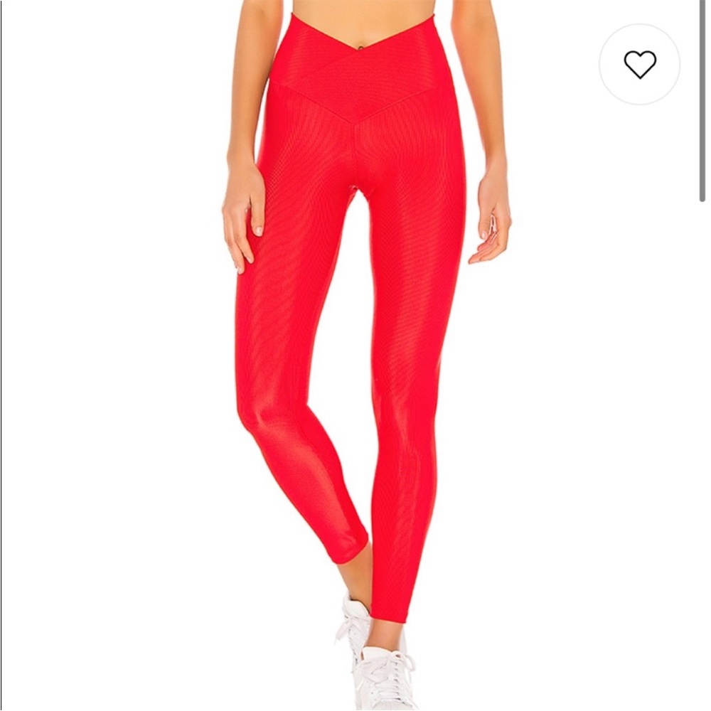 Beach Riot Red Ayla Ribbed Leggings